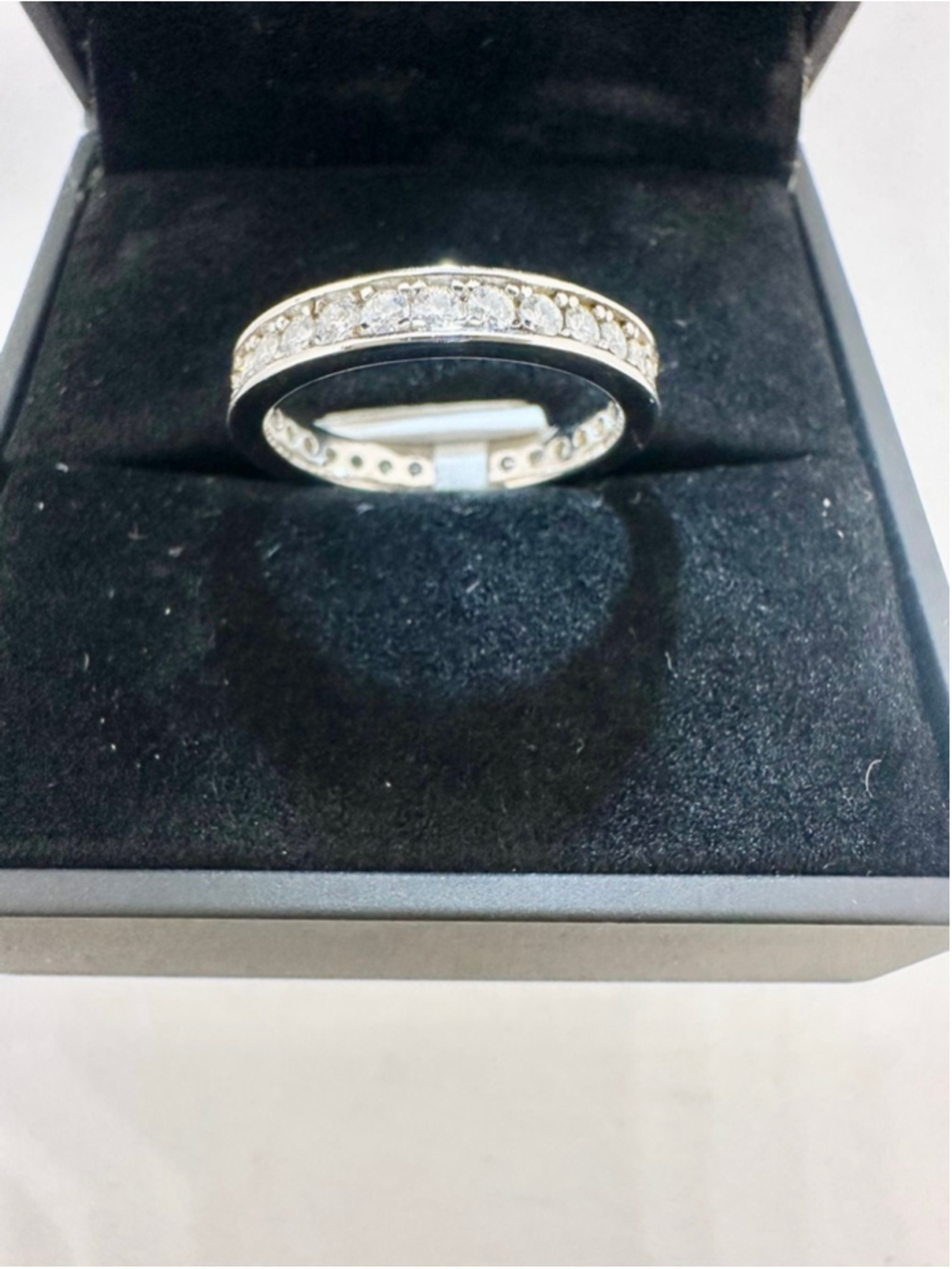 Moissanite Band Channel Set Eternity Ring Wedding Anniversary GRA 18K 925 - Picture 5 of 15